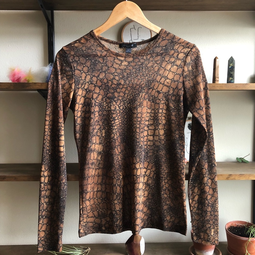sheer snake skin long sleeve